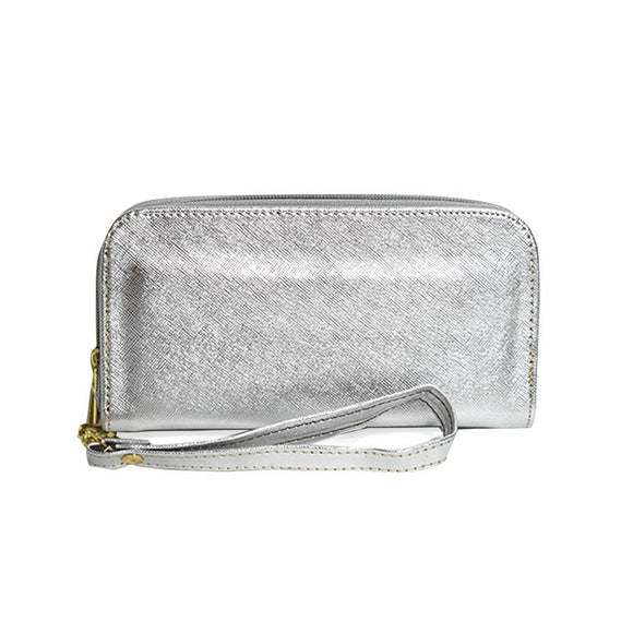 Cartera plateada hot sale